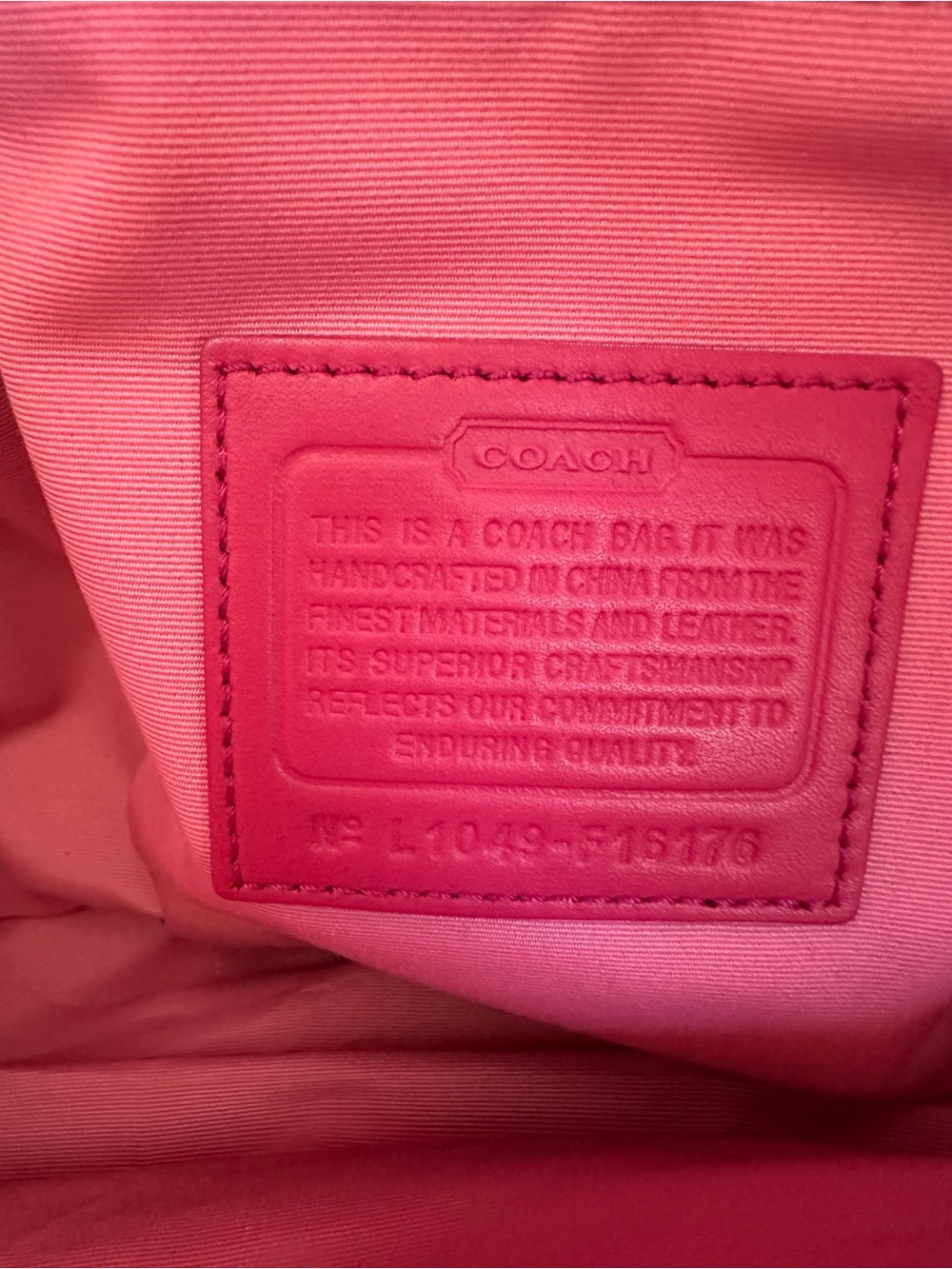 Coach Y2K Pink Signature Diaper Bag Tote with Hot Pink Patent LeatherTrim 2010 - Picture 8 of 10